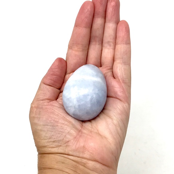 Crow Raven Sparrow Candle Holder Blue Calcite Egg - Picture 14 of 16